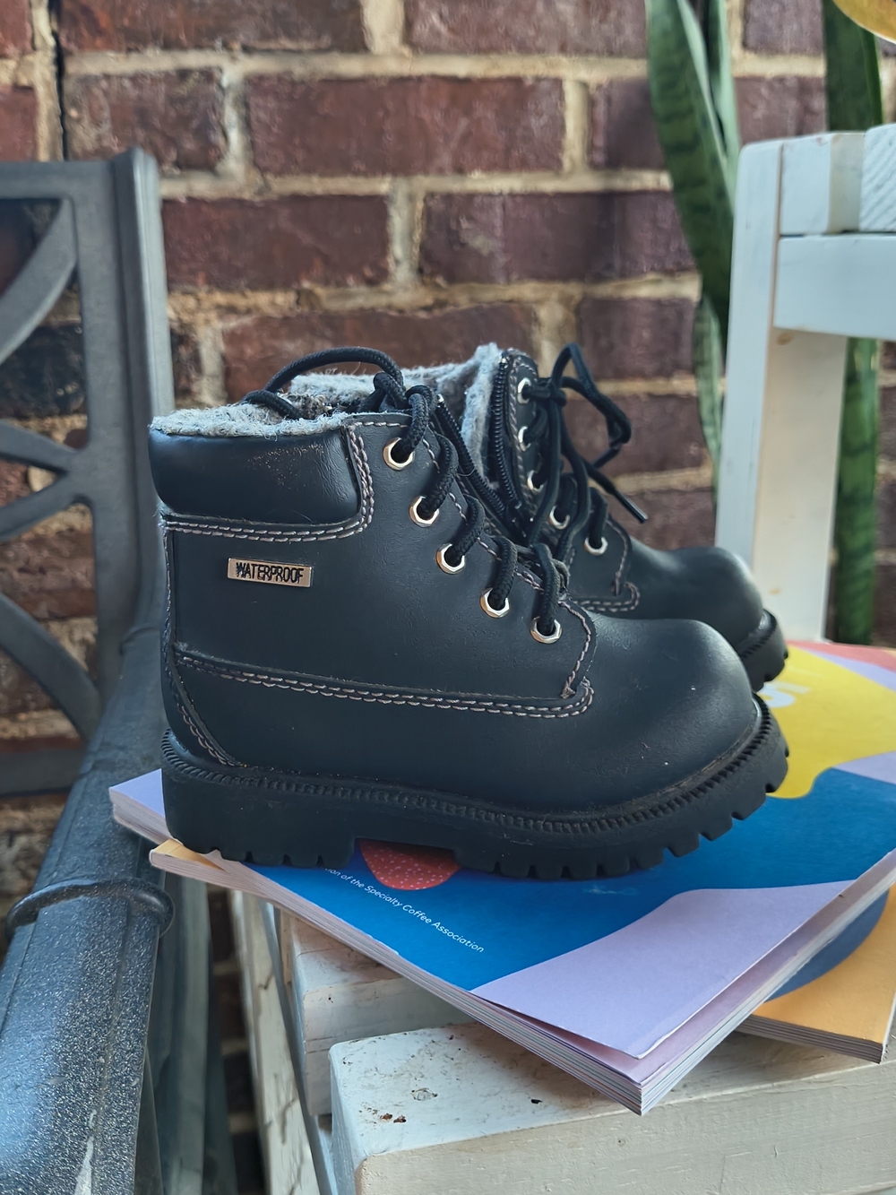 smartfit Black Kids Waterproof Lace-Up Winter Boots